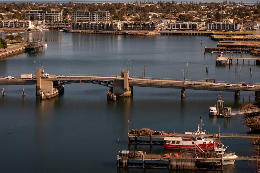 An overhead view of Port Adelaide.
