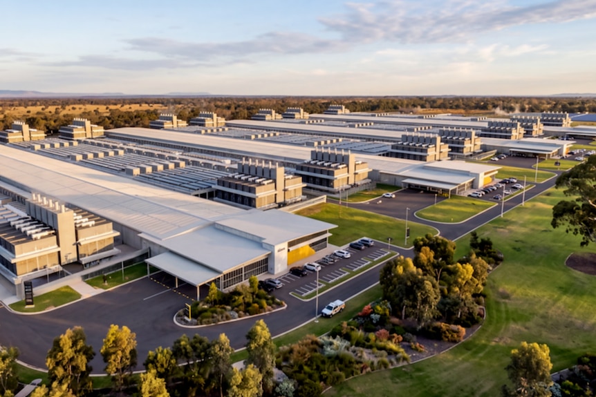 An artist's impression of a planned major data centre near Wagga Wagga in southern NSW. 