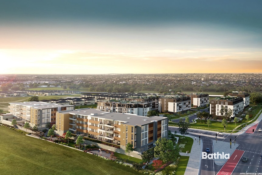 An artist's impression of a four-storey apartment block development in Sydney.