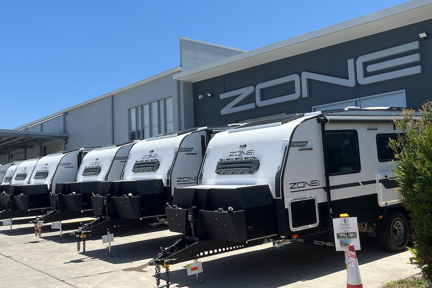 caravans in a row