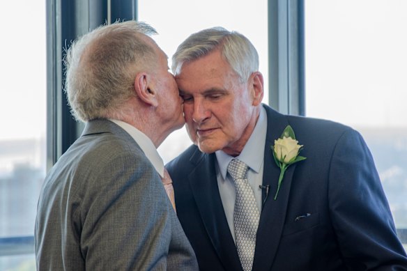 Michael Kirby married his partner Johan van Vloten on the 50th anniversary of when they first met in 1969. 