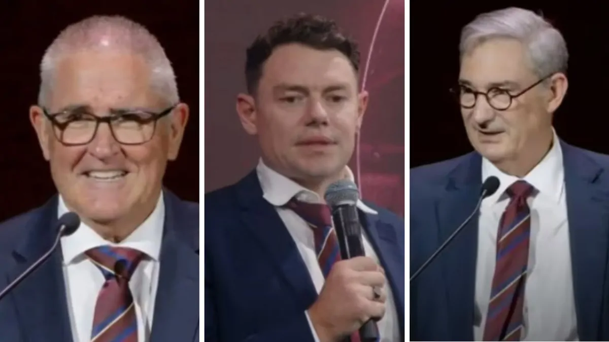 Lachie Neale cops Andrew Wellington jab as Lions celebrate premiership winning season at club’s awards night