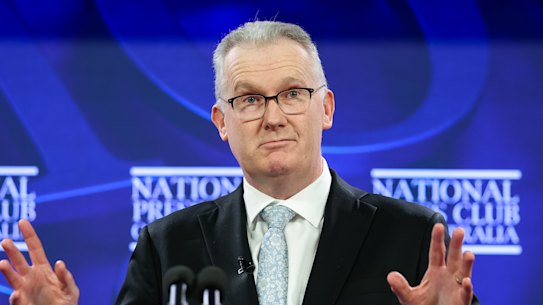 Minister for Home Affairs, Immigration and Citizenship Tony Burke during his address to the National Press Club.