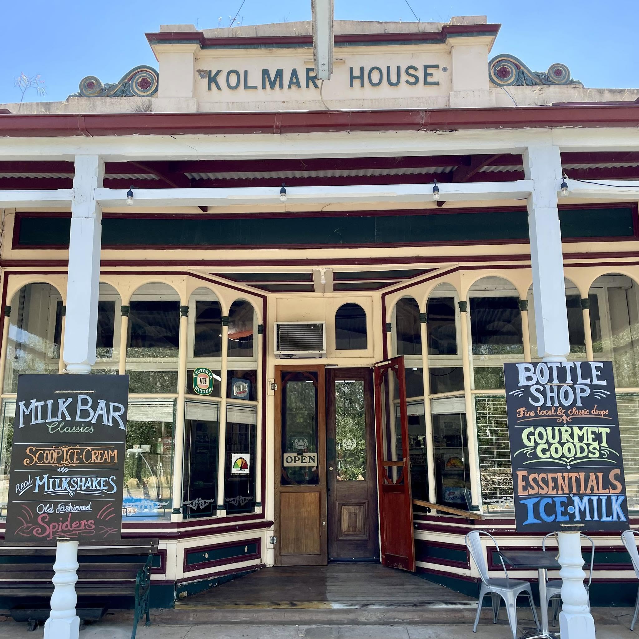 A historic store facade in a Victorian country town.