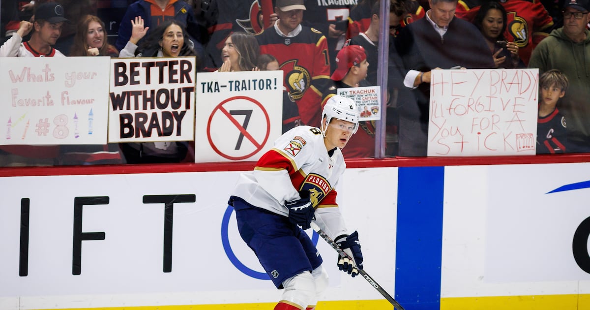 Brady Tkachuk showered with boos by Senators faithful in return to Ottawa