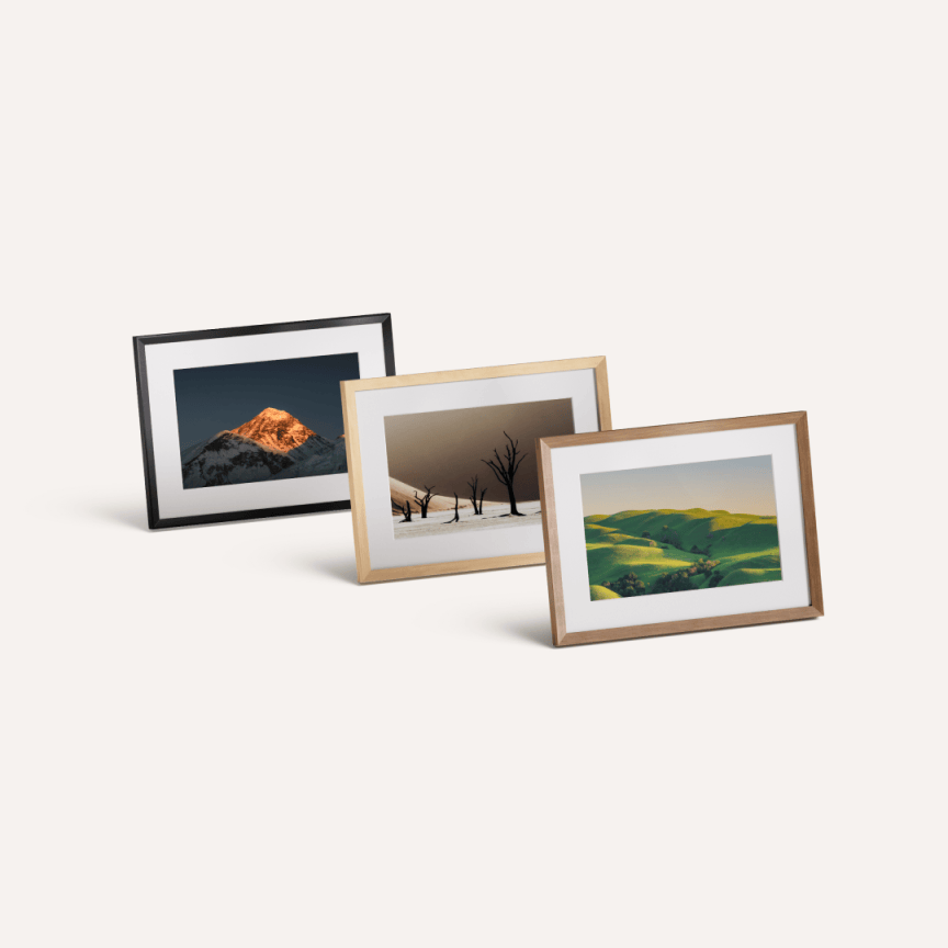 amazong picture frame in white black and wood