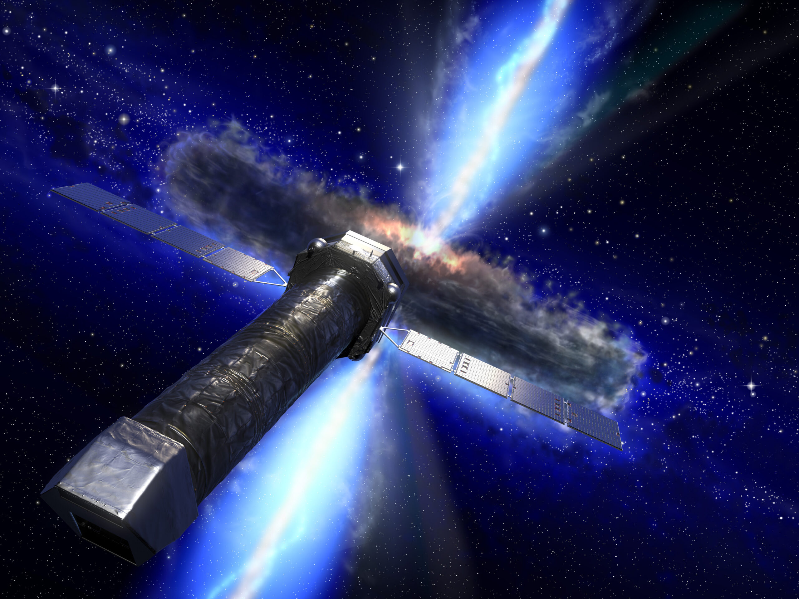 Artist's impression of Athena (Advanced Telescope for High-ENergy Astrophysics). Credit: ESA