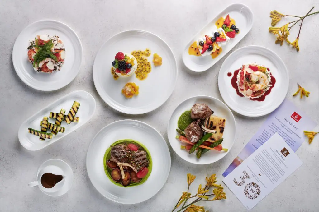 Emirates' 2026 Australia anniversary menu.