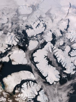 (Click to enlarge) Satellite image of part of the Canadian Arctic