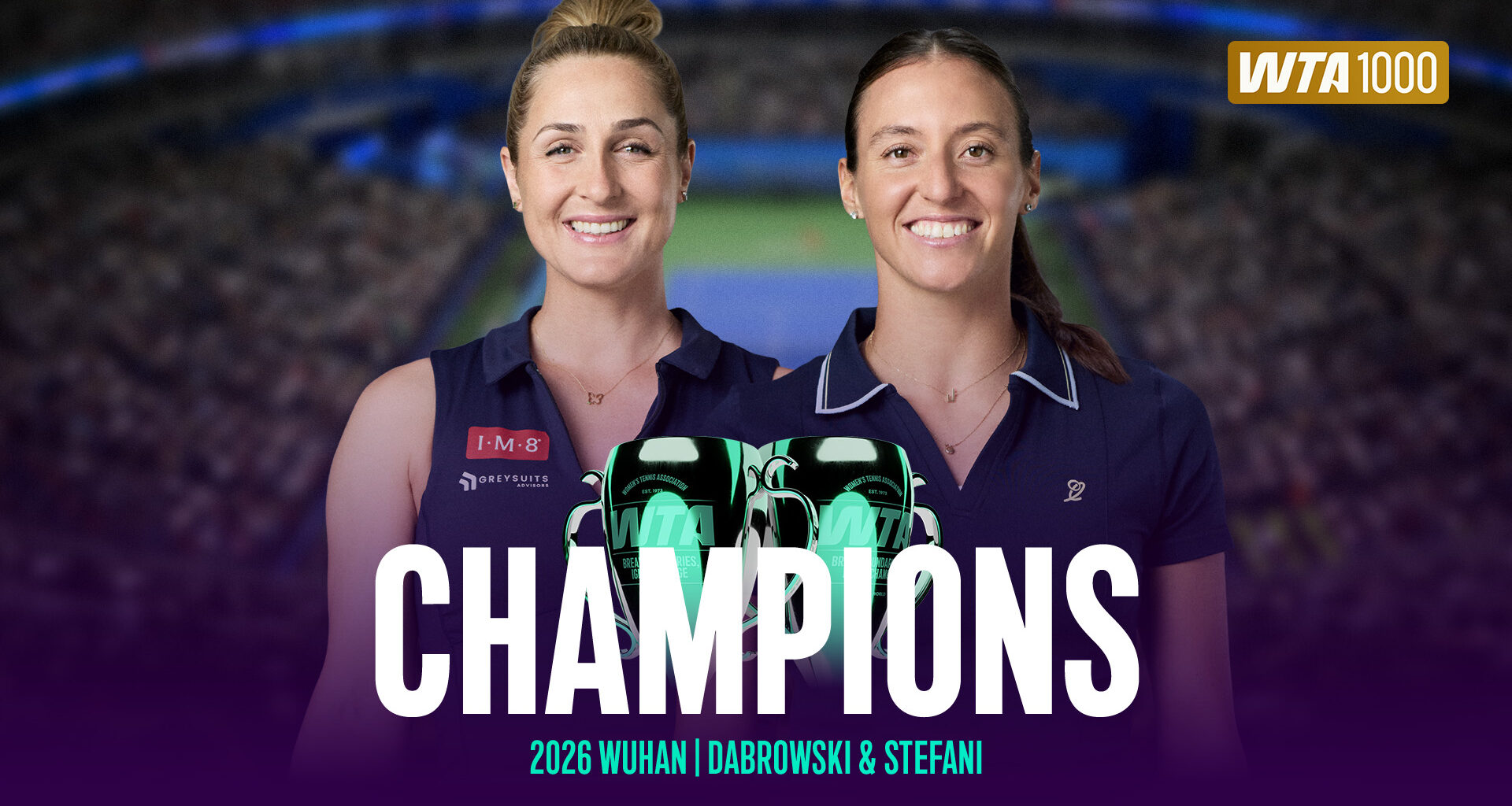 Dabrowski, Stefani capture Wuhan doubles crown, third title in a row