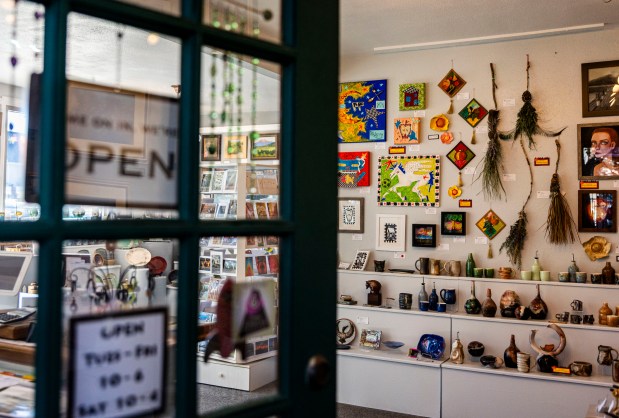Art by member artists hangs on the walls at Madison and Main Gallery in Greeley on Friday, Oct. 16, 2026. (Brice Tucker/Staff Photographer)