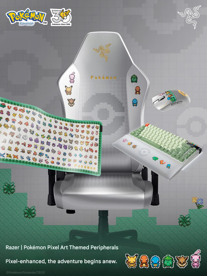 Razer Launches Pixel Art Pokémon Collaboration Peripherals in China