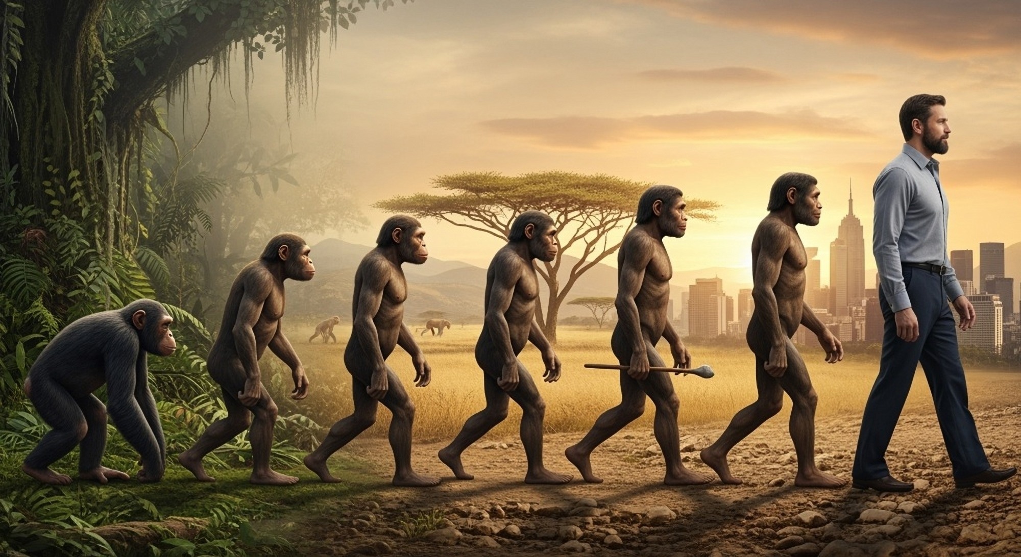 Evolution of ape to man