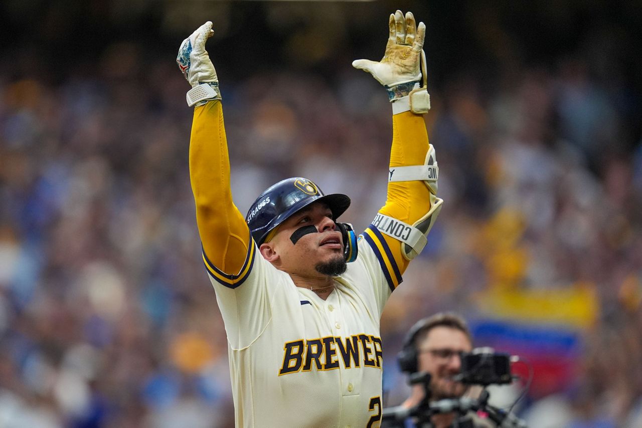William Contreras is becoming a swaggy postseason star for the Brewers with his slow home run trots