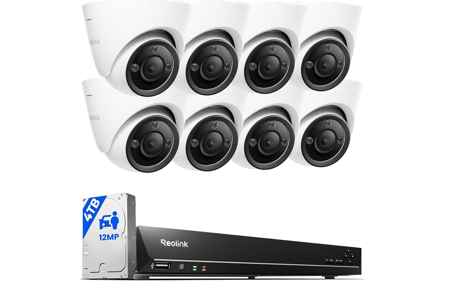 Reolink 16ch 12mp Poe Security Camera System With 4tb Hdd