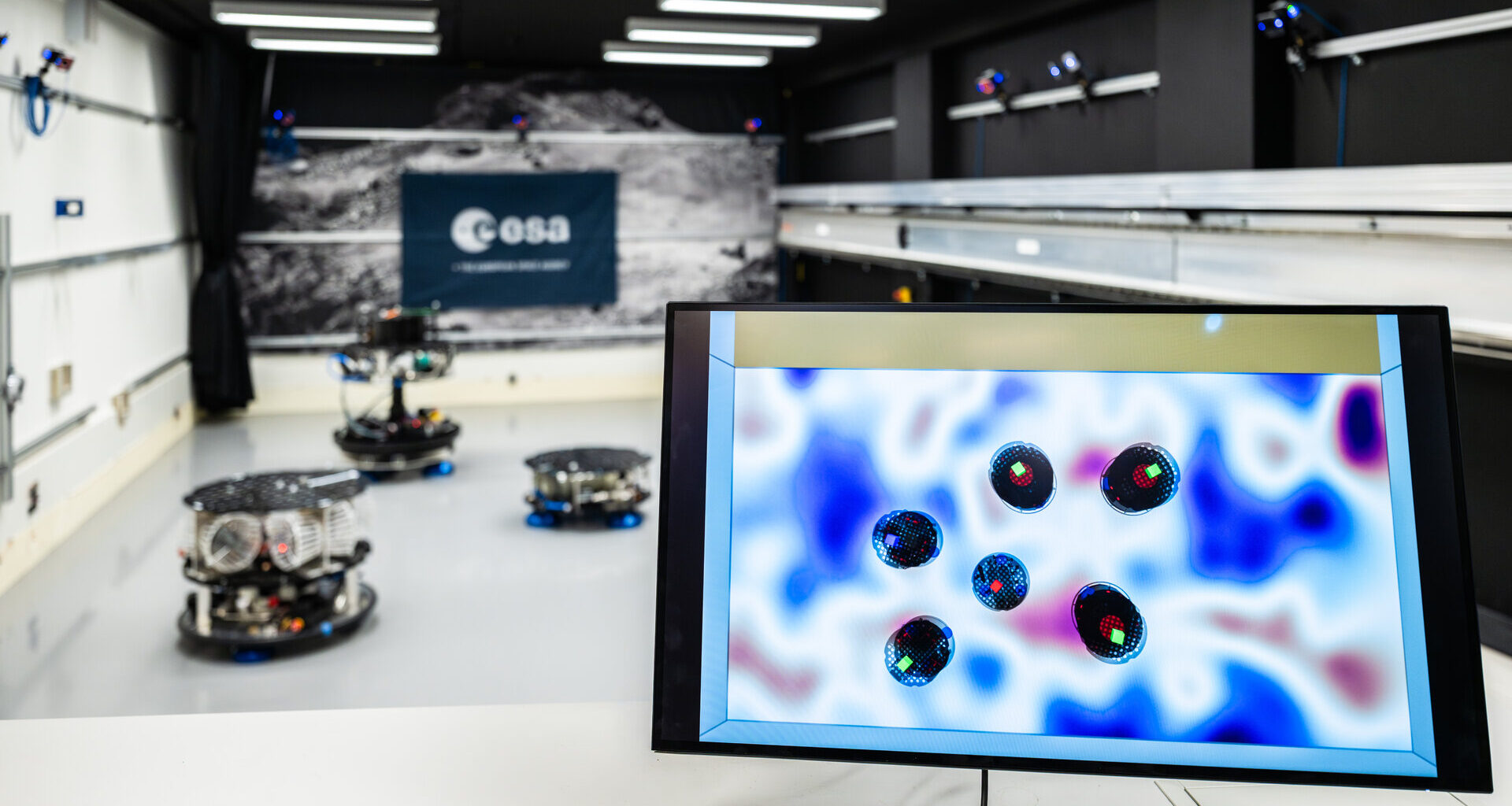 Test setup in a robotics laboratory