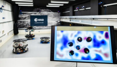 Test setup in a robotics laboratory