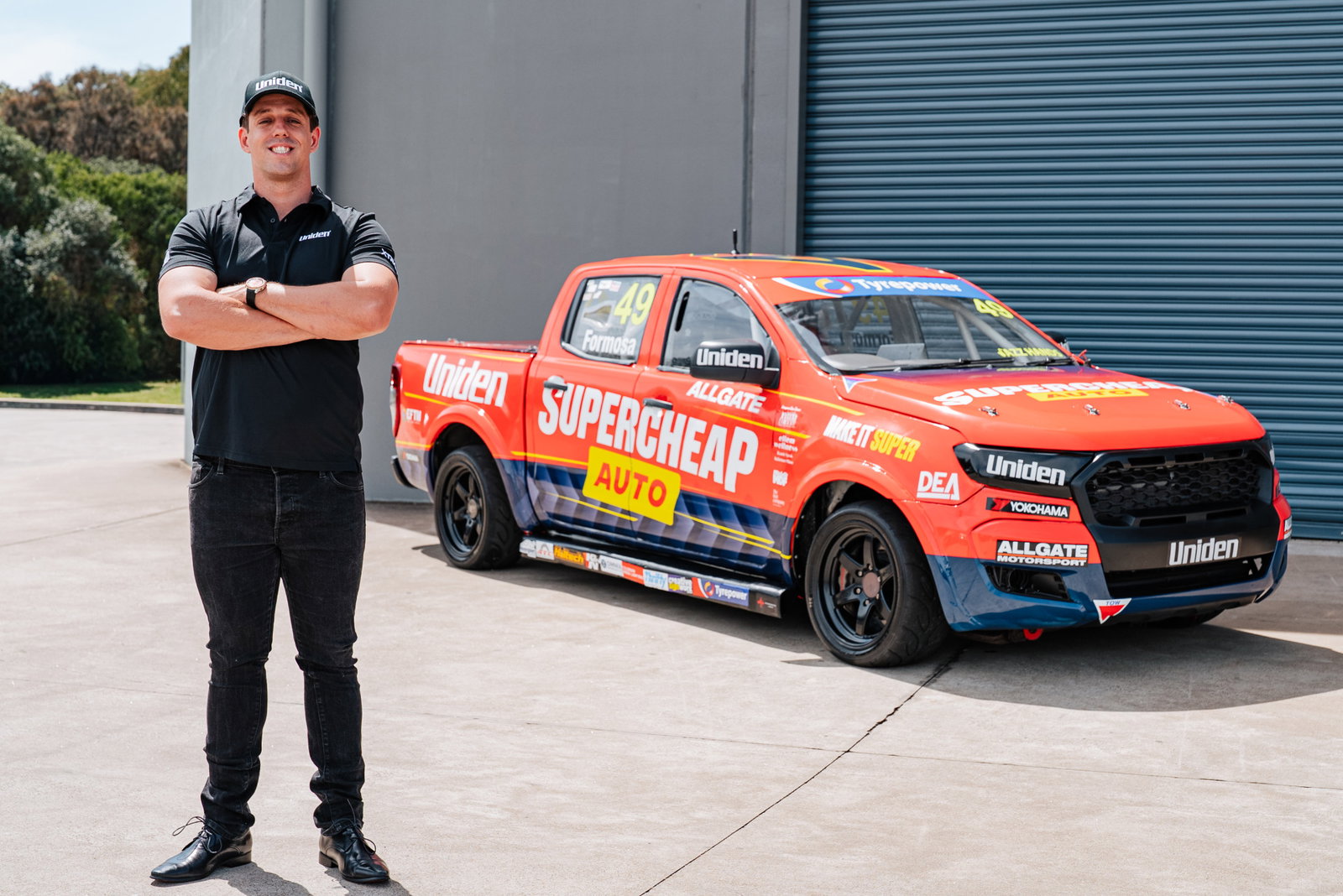 V8 SuperUtes Series driver Chris Formosa with his Supercheap Auto-backed Ford Ranger.