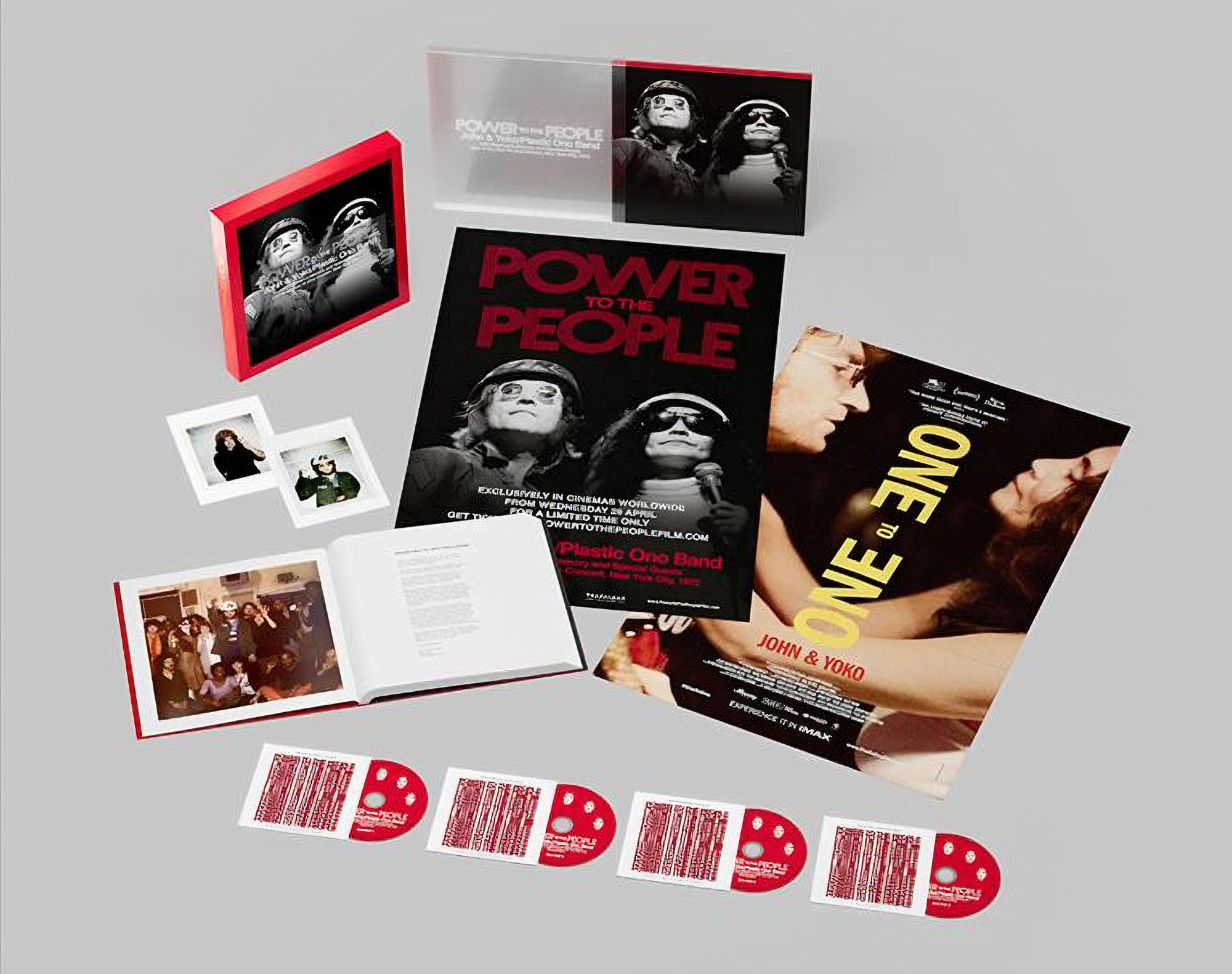 A photo showing the deluxe box set edition of John Lennon and Yoko Ono's POWER TO THE PEOPLE