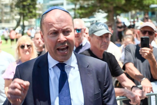 Former treasurer and Liberal MP Josh Frydenberg at the memorial for the Bondi terror attack.