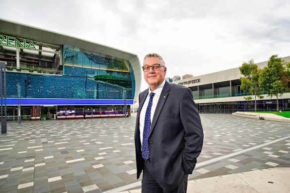 Melbourne Park chief executive John Harnden is in talks over the future of John Cain Arena.