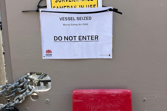 A seizure notice on the Cape Don this week. 