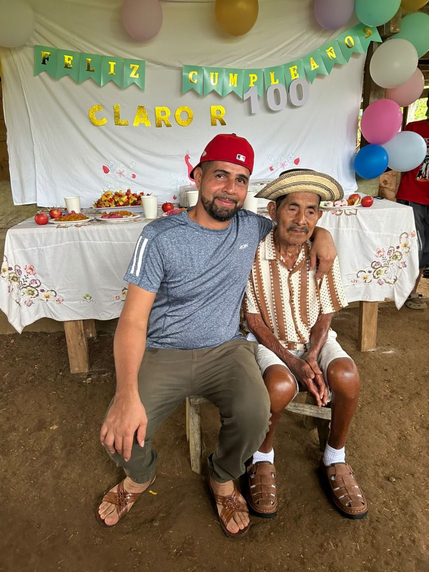 Alexis Rodriguez celebrates his grandfather's birthday.