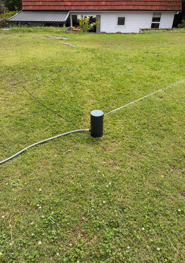I planted the Irrisense both in the middle of my back and front gardens and marvelled at its reach and power, wherever it’s directed.