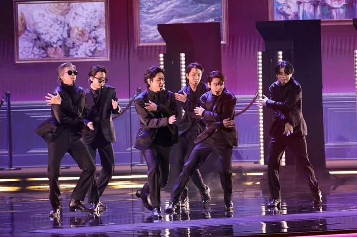 BTS performs at the Grammy Awards in Las Vegas, April 3, 2022. AFP-Yonhap