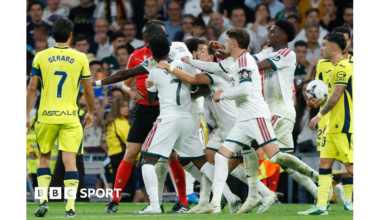Real Madrid 1-0 Villarreal: Vinicius Jr sent off for hair pull in win