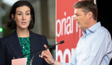Ben Carroll and Greens leader Ellen Sandell war of words