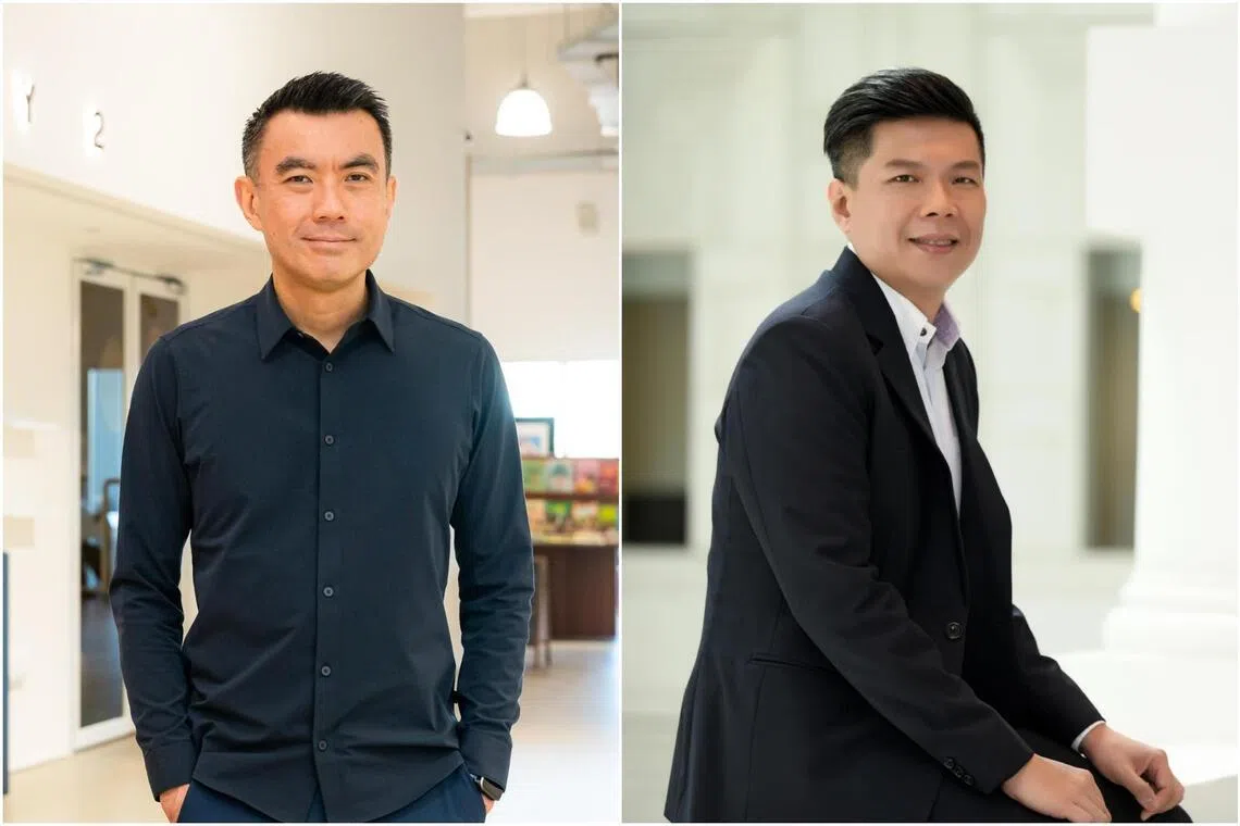 Eugene Tan’s (left) stint as both chief executive and director of National Gallery Singapore (NGS) will end come 2027. Chng Hak-Peng (left), the former CEO of the Singapore Symphony Group, will take over as NGS chief, while a new director has yet to be named.