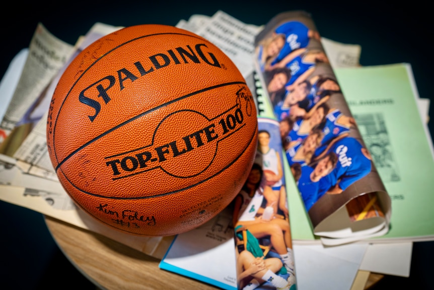Memorabilia from the 1990s Tasmania's Islanders women's basketball team.
