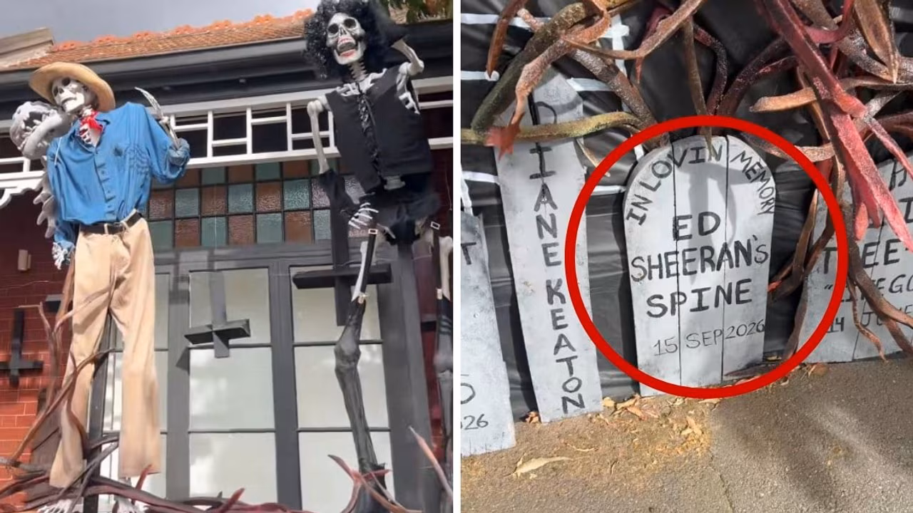 Carlton home’s Halloween display roasts 2026’s biggest moments