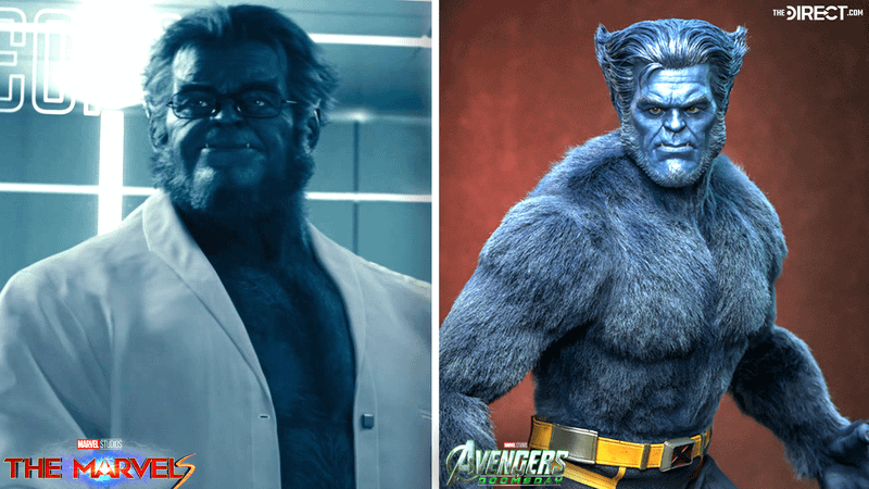 Beast in live-action alongside Hot Toys figure.