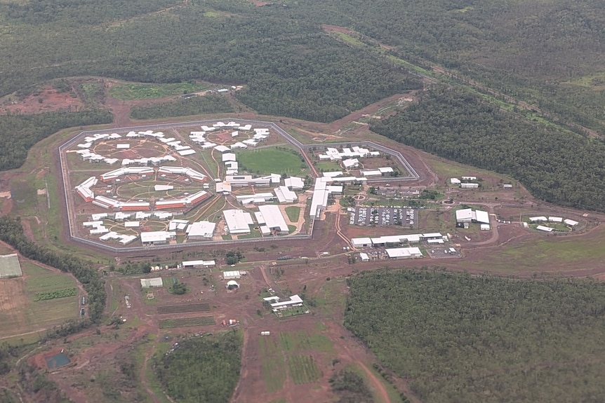 An aerial photo of a correctional facility.
