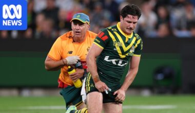 Mitchell Moses' calf injury ends Rugby League World Cup for Kangaroos halfback as Tonga defeats England
