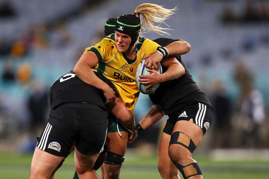 Emily Chancellor making her Test debut against New Zealand in 2018.