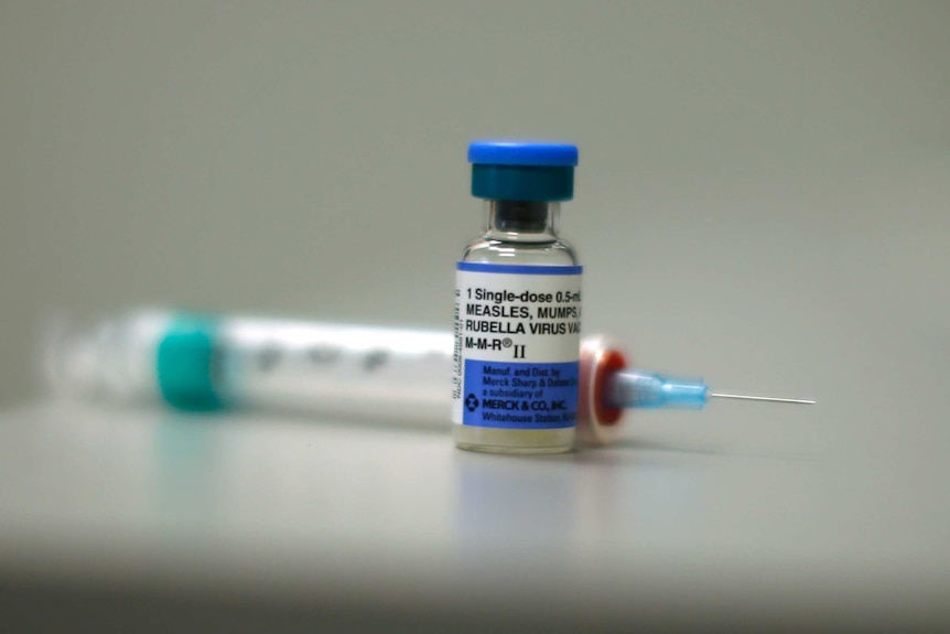 A measles vaccine is seen at Venice Family Clinic in Los Angeles, California on February 5, 2015.