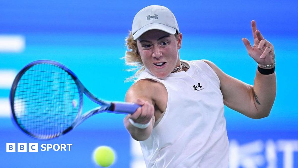 Sonay Kartal strikes the tennis ball during her quarter-final match in Wuhan