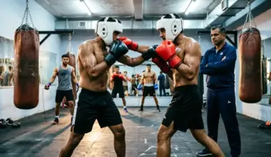 Indian boxers train with a coach at a boxing academy as a new programme supports athlete development.