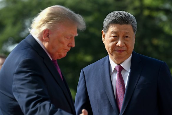 Donald Trump and Xi Jinping, during his state visit to the White House last month.
