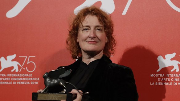 Director Jennifer Kent with the special jury prize she won for The Nightingale at the Venice Film Festival in 2018.