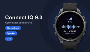 Fenix 9 Pro showing LTE, microphone, and speaker icons next to the text Connect IQ 9.3