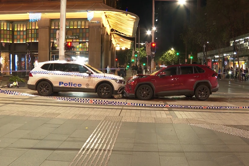 An SUV collided with a police vehicle