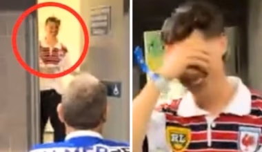 NRL ‘walk of shame’ after humiliating toilet act at Roosters vs Knights Grand Final
