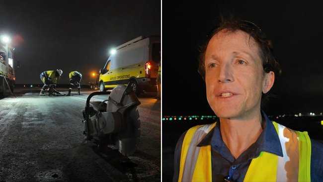 Brisbane Airport Head of Facilities Rod Macbeth praised crews for working through the night to repair the damaged runway and reopen it before Wednesday morning.