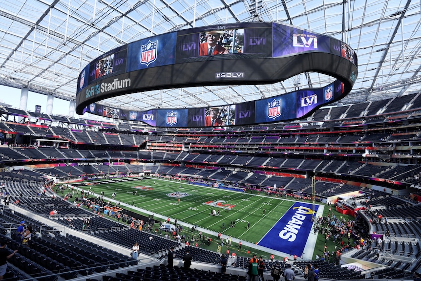 SoFi Stadium on the day of Super Bowl LVI