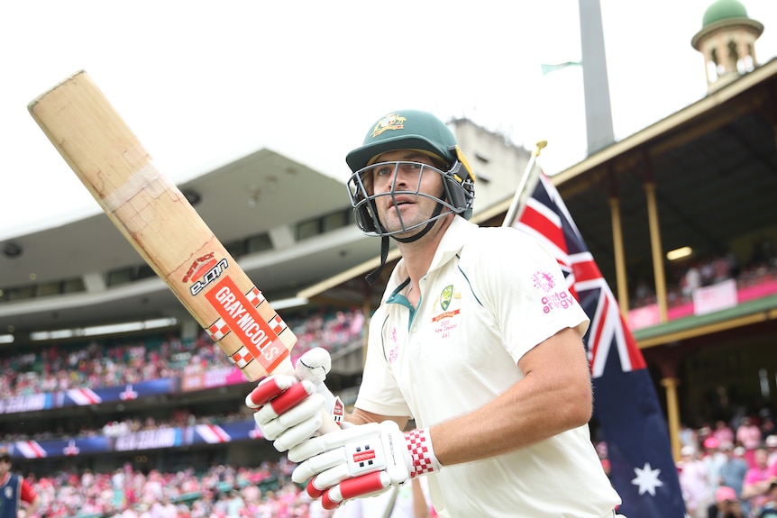 Joe Burns batting for Australia in a Test match