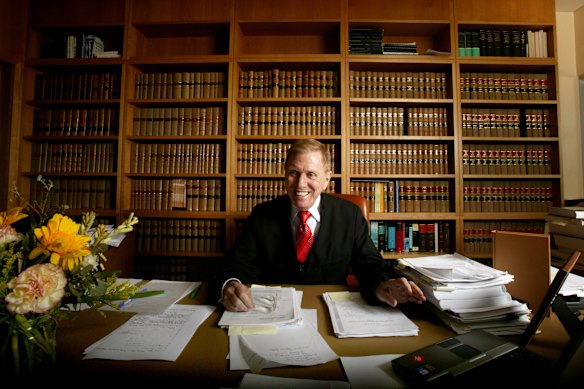 Kirby pictured in his chambers in 2005. 